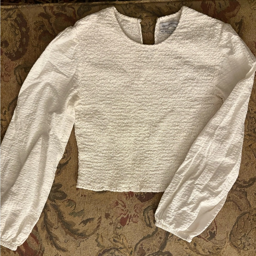 Urban outfitters cropped smocked top size m